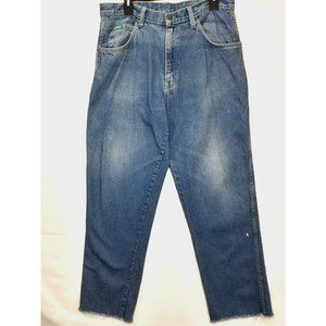 Liberty Carpenter Men's Size 34x32 Blue Jeans Pants Workwear Distressed Unhemmed